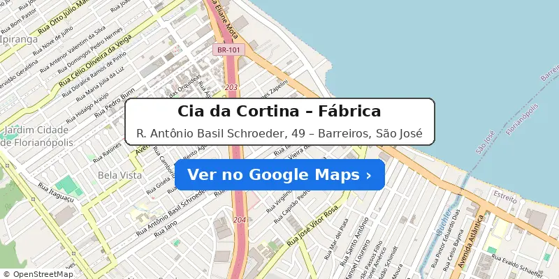 Mapa da fábrica da Cia da Cortina em Barreiros, São José